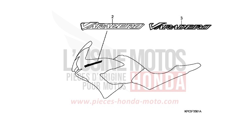 MARK (XL125V7/8) for Varadero 125 BARLEY YELLOW METALLIC (Y199) from 2008